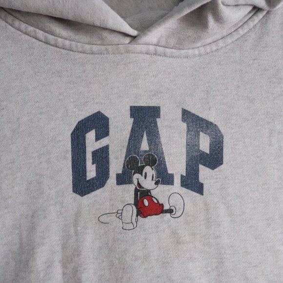 GAP x Disney Kids Sz M Grey Fleece Graphic Front Pocket Pullover Stretch Hoodie - Picture 6 of 13